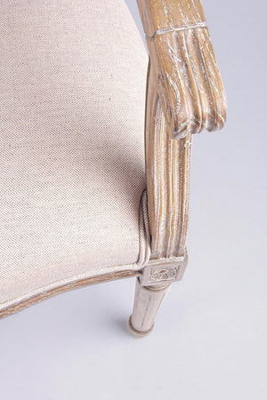 Sedia "Liliane" con struttura in legno di frassino, per arredo interno con braccioli, 58 x 67 x h 96 cm