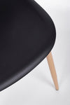 Sedia Mandy con gambe in acciaio verniciate effetto legno naturale, per arredo interno 53 x 46 x h 82 cm