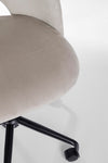 Sedia Linzey da ufficio ergonomica, rivestimento in velluto, con ruote, altezza regolabile