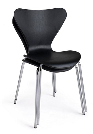 Sedia "Tessa" con gambe in acciaio verniciato a polvere epossidica, per arredo interno 50 x 49,5 x h 82 cm