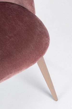Sedia "Linzey" con gambe in acciaio verniciate effetto legno naturale, per arredo interno 53 x 60 x h 82 cm