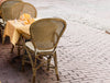 Sedia Edelina con rattan, per arredo interno con braccioli, 55 x 62 x h 96 cm