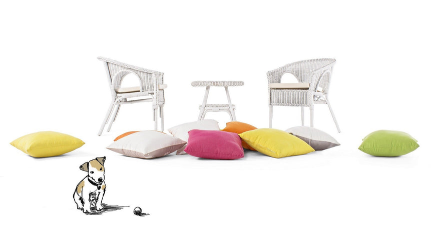 Poltrona "Allis" con braccioli, struttura in rattan, impilabile, per esterno