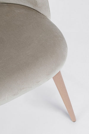 Sedia "Linzey" con gambe in acciaio verniciate effetto legno naturale, per arredo interno 53 x 60 x h 82 cm