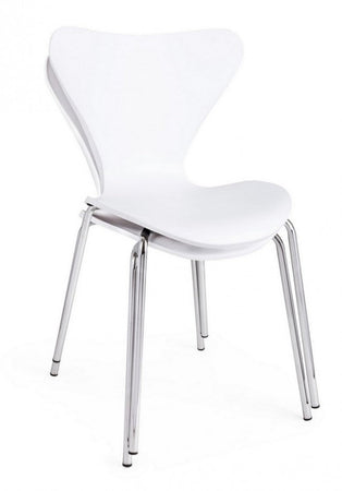 Sedia "Tessa" con gambe in acciaio verniciato a polvere epossidica, per arredo interno 50 x 49,5 x h 82 cm