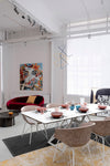 Sedia Warhol con gambe in acciaio verniciato a polvere epossidica, per arredo interno 59 x 54,5 x h 80 cm