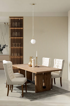 Sedia "Columbia" con struttura in legno di quercia, per arredo interno 51 x 63 x h 104 cm