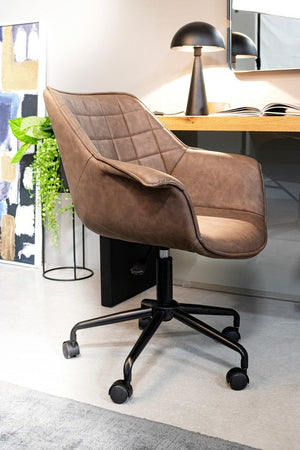 Poltrona "Joshua" da ufficio ergonomica, rivestimento in similpelle con braccioli e ruote