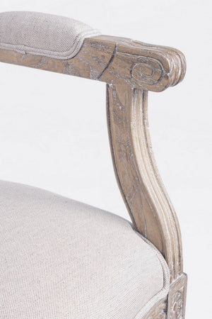 Sedia "Liliane" con struttura in legno di frassino, per arredo interno con braccioli, 58 x 67 x h 96 cm