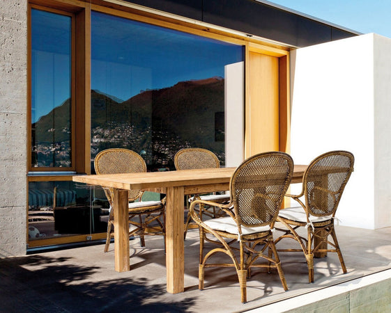 Sedia "Edelina" con rattan, per arredo interno con braccioli, 55 x 62 x h 96 cm