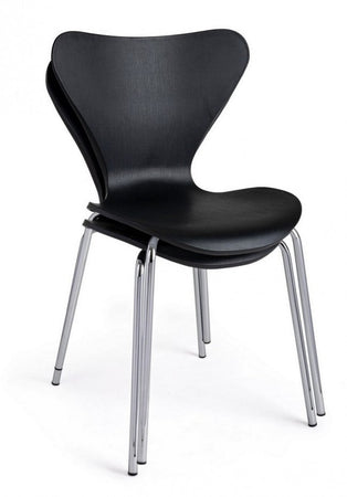Sedia "Tessa" con gambe in acciaio verniciato a polvere epossidica, per arredo interno 50 x 49,5 x h 82 cm