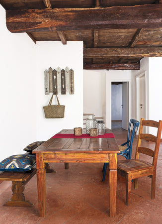Sedia "Chateaux" con legno d'acacia indiano massiccio, per arredo interno 45 x 45 x h 105 cm