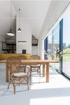 Sedia Edelina con rattan, per arredo interno con braccioli, 55 x 62 x h 96 cm