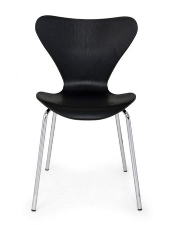 Sedia "Tessa" con gambe in acciaio verniciato a polvere epossidica, per arredo interno 50 x 49,5 x h 82 cm