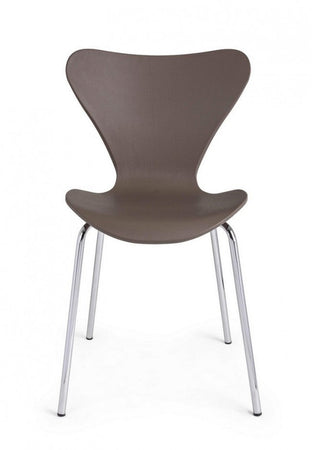 Sedia "Tessa" con gambe in acciaio verniciato a polvere epossidica, per arredo interno 50 x 49,5 x h 82 cm