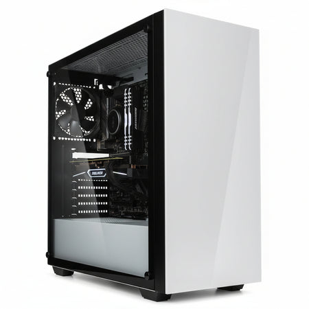 Kolink STRONGHOLD Midi Tower Bianco (Kolink Stronghold Midi Tower Gaming Case - White Tempered Glass Side Window)