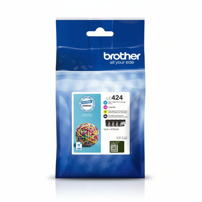 Brother LC-424VAL cartuccia d'inchiostro 4 pz Originale Nero, Ciano, Magenta, Giallo (Brother Black Cyan Magenta Yellow Standard Capacity Ink Cartridge Multipack 4 x 750 pages [Pack 4] - LC424VAL)