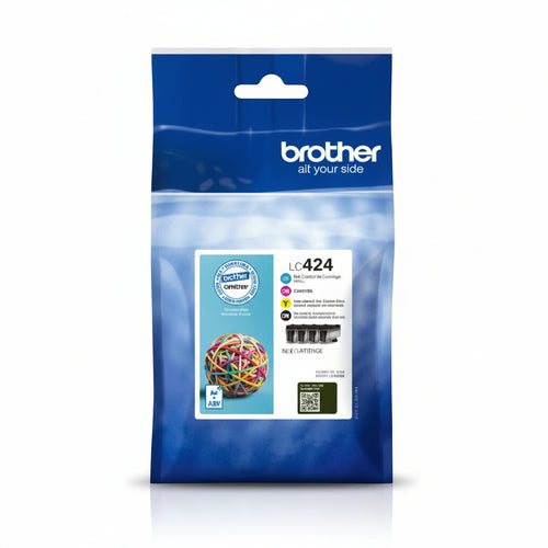 Brother LC-424VAL cartuccia d'inchiostro 4 pz Originale Nero, Ciano, Magenta, Giallo (Brother Black Cyan Magenta Yellow Standard Capacity Ink Cartridge Multipack 4 x 750 pages [Pack 4] - LC424VAL)