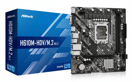 Asrock H610M-HDV/M.2 R2.0 scheda madre Intel H610 LGA 1700 micro ATX (ASRock H610M-HDV/M.2 R2.0 Super Alloy Intel 1700 Socket Motherboard, Micro-ATX, 2x DDR4 Slots, 1x M.2 Socket, GbE LAN, 1x D-Sub /