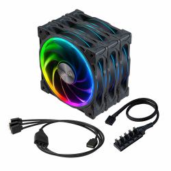 Akasa SOHO AR12 Case per computer Ventilatore 12 cm Nero 3 pz (Akasa Soho AR Kit - indsats med bl?ser)