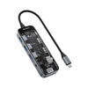 Deltaco USBC-HDMI30 hub di interfaccia USB tipo-C 5000 Mbit/s Nero, Grigio, Trasparente (Transparent USB-C docking station, dua)