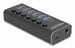 DeLOCK 64326 hub di interfaccia USB 3.2 Gen 2 [3.1 Gen 2] Type-C 10000 Mbit/s Nero (Delock 7 Port USB Hub with 4 Ports 10)