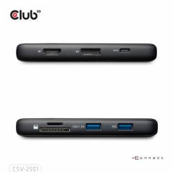 CLUB3D CSV-2551 hub di interfaccia USB tipo-C (Club3D USB-8-in1-HUB USB-C > DP/HDMI/U)