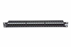 19 PATCH PANEL 24xRJ45 - UNSHIELDED CAT6 1U BLACK - Warranty: 24M