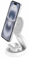 Belkin WIZ035kqWH Cuffie, Smartphone Bianco USB Carica wireless Ricarica rapida Interno (BOOSTCHARGE VERSTELLBARE MAGNET - 2-IN-1-LADESTATION MIT QI2 15 W)