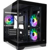 TecWare VXN Evo mATX PC Case, Dual-Chamber Glass Design, 3 x ARGB Fans Included, Massive Cooling Support [Up to 360mm Radiator], Tool-Free Panels, USB-C, Black