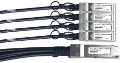 ATGBICS 2053453-2-C cavo InfiniBand e in fibra ottica 1 m QSFP+ 4x SFP+ DAC Nero (TE Tyco compatible Direct Attach Copper Breakout Cable 40GBase-CU QSFP+ to 4x10GBase-CU SFP+ [Passive Twinax, 1m]