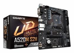 GIGABYTE Scheda madre A520M S2H - Supporta CPU AMD Ryzen serie 5000 AM4, VRM digitale puro 4+3 fasi, fino a 5100MHz DDR4 [OC], PCIe 3.0 x4 M.2, LAN GbE, USB 3.2 Gen 1 (Gigabyte A520M S2H Ultra Durabl