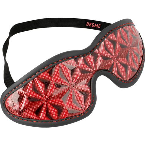 BEGME Mascherina fetish in morbido neoprene colore rosso e nero