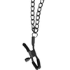 BEGME collare con pinze per capezzoli fetish in morbido neoprene colore rosso e nero