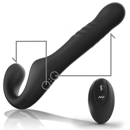 IBIZA FALLO INDOSSABILE VIBRATORE STRAPLESS STRAP ON FEMMINILE DOPPIO SENZA IMBRACATURA PER LEI LA DONNA 2 MOTORI VIBRAZIONE E UP & DOWN