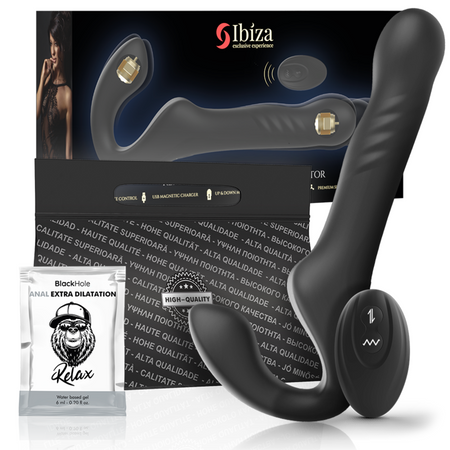 IBIZA FALLO INDOSSABILE VIBRATORE STRAPLESS STRAP ON FEMMINILE DOPPIO SENZA IMBRACATURA PER LEI LA DONNA 2 MOTORI VIBRAZIONE E UP & DOWN