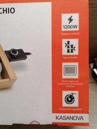 KASANOVA - GRIGLIA ELETTRICA CON COPERCHIO1200 W