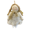 Pendaglio angelo in pezza h 16 cm, pallina per albero di natale addobbi natalizi Oro