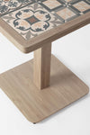 Tavolo Kalimera con struttura in alluminio, piano in porcellana, per arredo interno 73 x 73 x h 74 cm