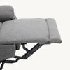 Divano Andromeda con doppio recliner manuale e rivestimento in tessuto grigio per interno
