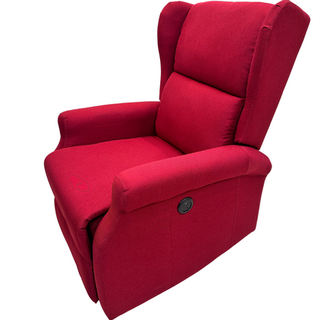 Poltrona "Aquila" con recliner manuale e rivestimento in tessuto per interno