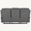 Divano Andromeda con doppio recliner manuale e rivestimento in tessuto grigio per interno