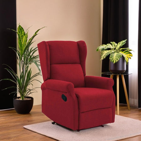 Poltrona "Aquila" con recliner manuale e rivestimento in tessuto per interno