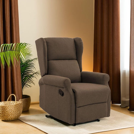 Poltrona "Aquila" con recliner manuale e rivestimento in tessuto per interno