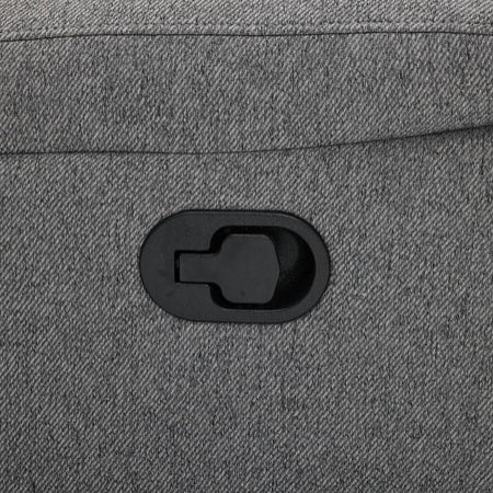 Divano "Andromeda" con doppio recliner manuale e rivestimento in tessuto grigio per interno