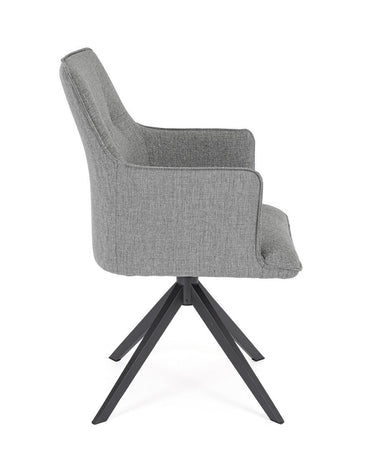 Sedia "Skagen" girevole, struttura in alluminio, con tessuto idrorepellente, per interni ed esterni