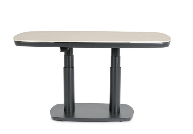 Tavolo "Talete" regolabile con struttura in alluminio, piano in pietra sinterizzata, per arredo interno ed esterno