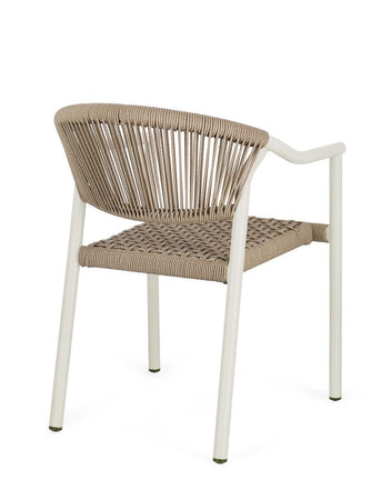 Sedia "Canarias" struttura in alluminio, intreccio in fibra sintetica, per interni ed esterni