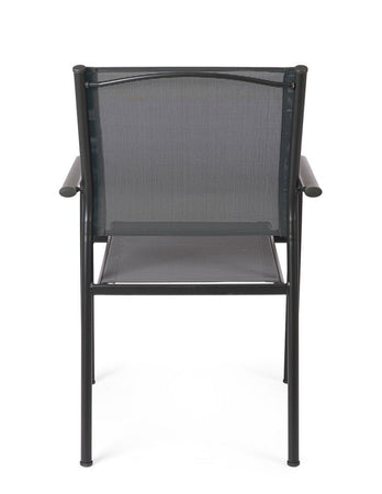 Sedia "Missouri" struttura in acciaio, con seduta e schienale in textilene, per interni ed esterni