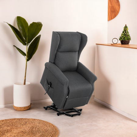 Poltrona "Aquila" con recliner elettrico e rivestimento in tessuto per interno